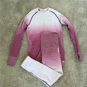 Gymshark Seamless Legging Set in Pink Ombre